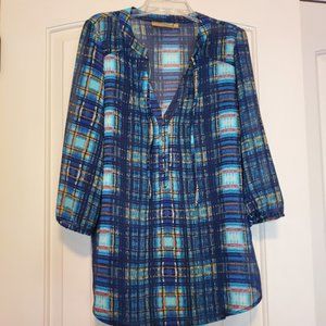 Blue Design Tunic Top